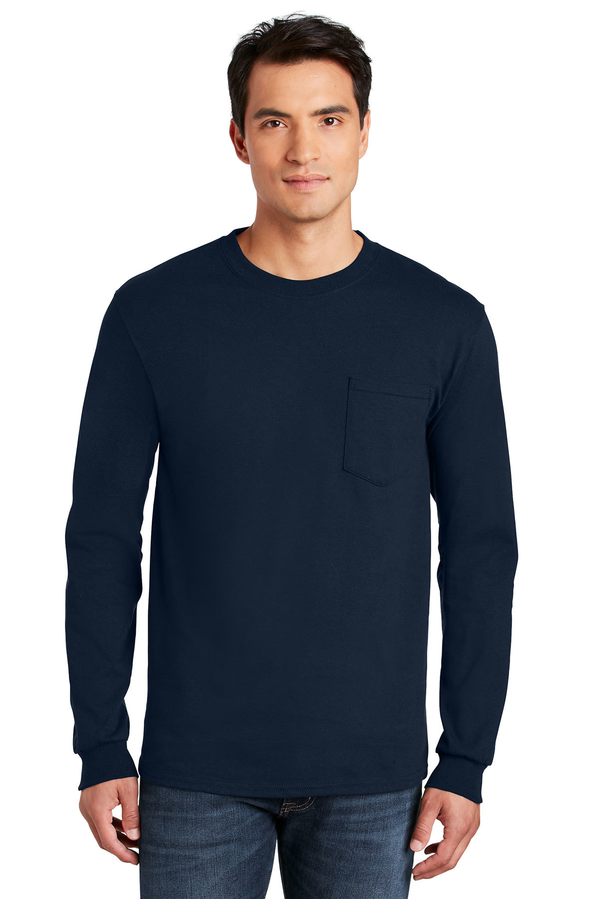 Navy blue long sleeve shirt hot sale